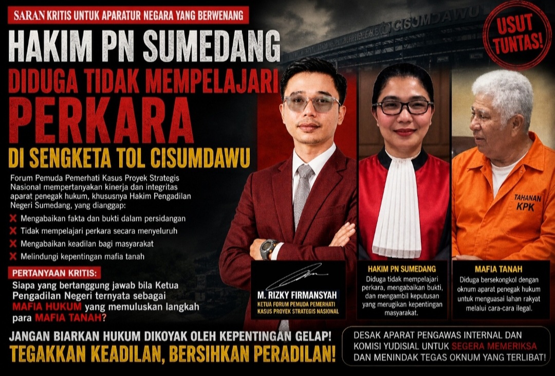 Forum PSN Mendesak KPK RI Bisa Membongkar Dugaan Mafia Peradilan Sumedang