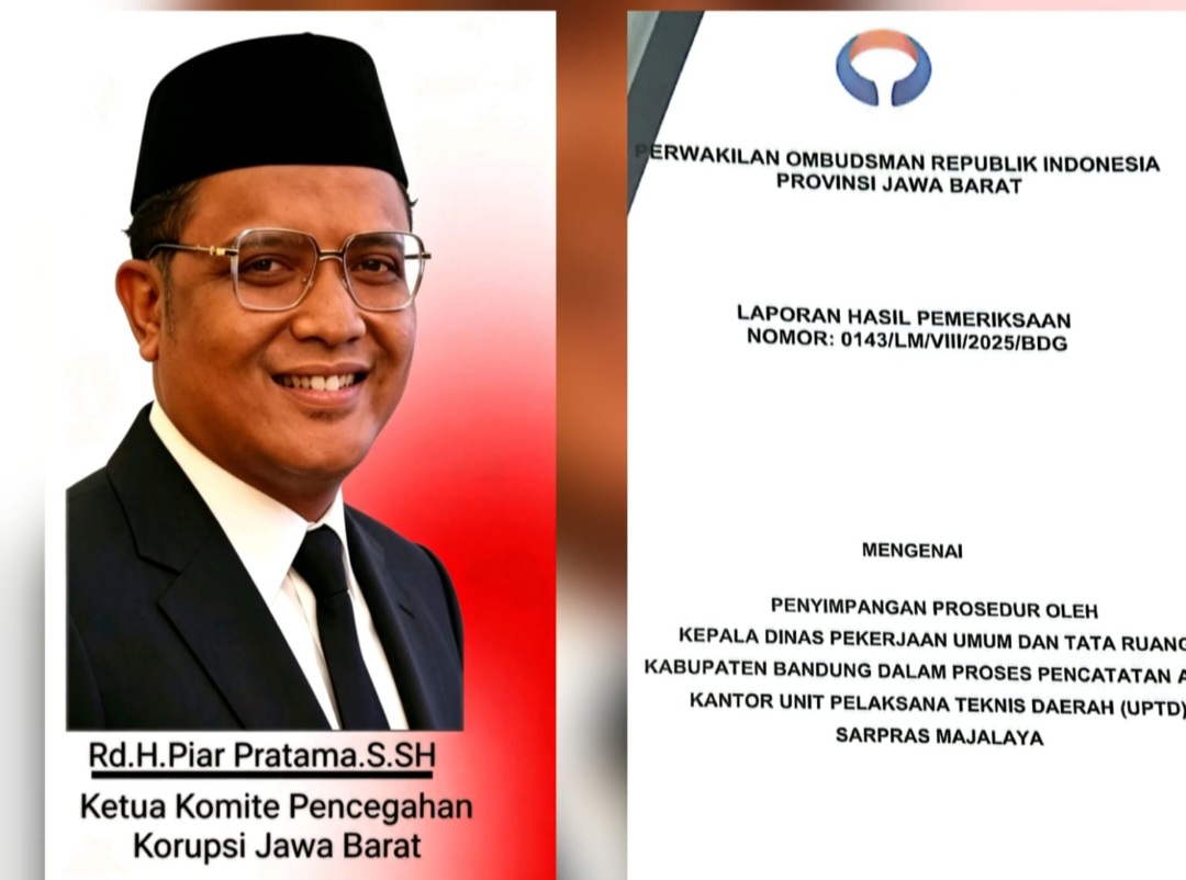 Hasil Pemeriksaan Ombudsman, Dinas PUTR Kabupaten Bandung Dinyatakan Maladministrasi