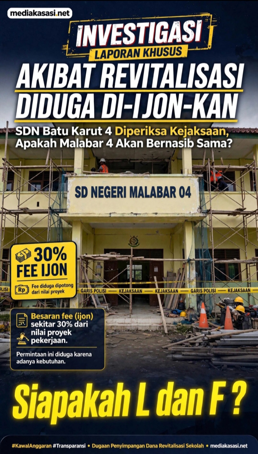 Akibat Program Revitalisasi di Duga di Ijonkan, SDN Batu Karut 4 Diperiksa Kejaksaan, Apakah Malabar 4 Akan Bernasib Sama ?
