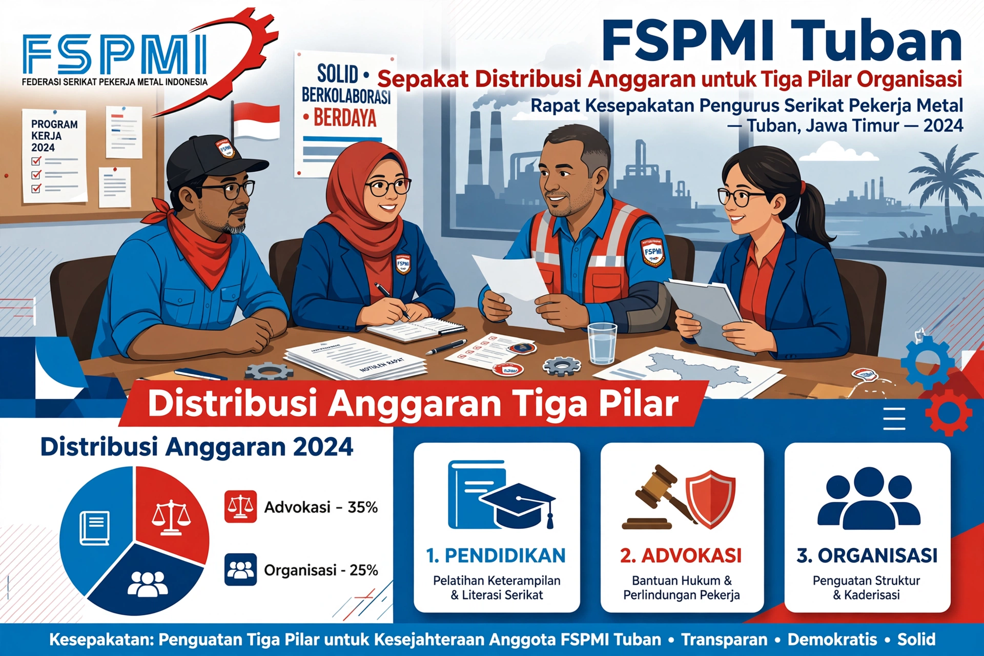 FSPMI Tuban Sepakat Distribusi Anggaran untuk Tiga Pilar Organisasi