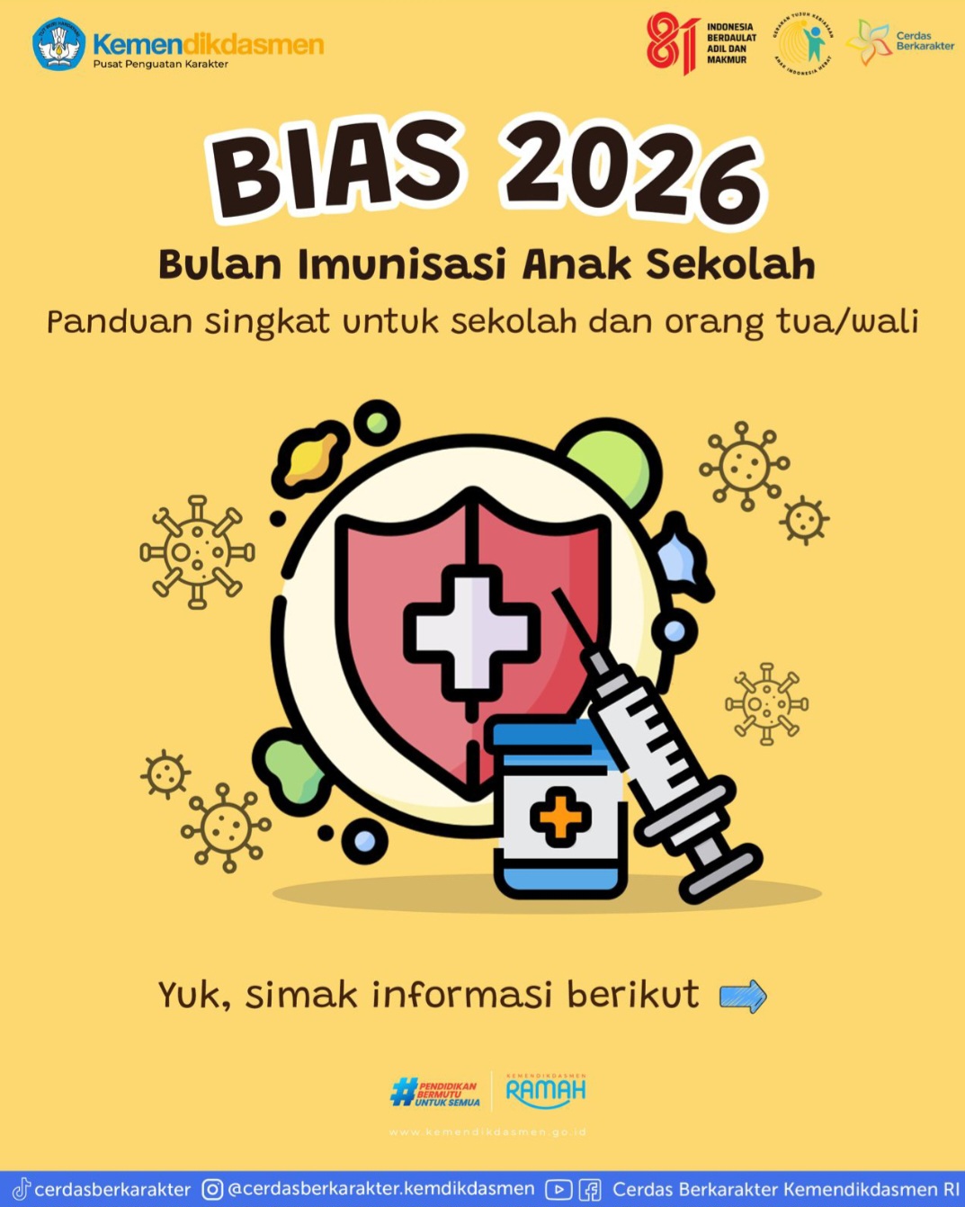 Wujudkan Sekolah ASRI, Kemendikdasmen Dukung Kesehatan Murid melalui BIAS 2026