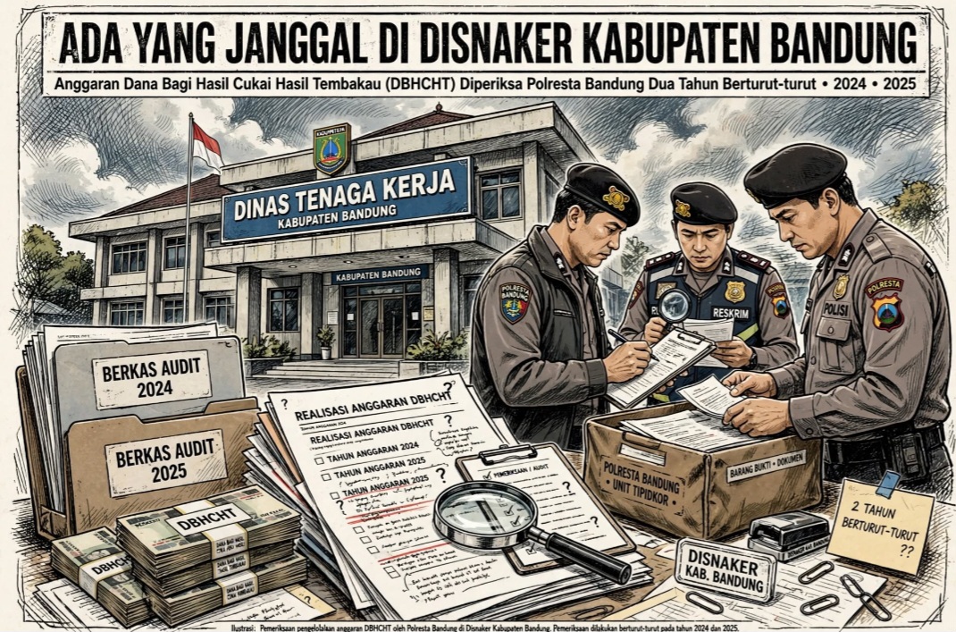 Dua Tahun Berturut-Turut Diperiksa Polisi, Ada Apa Dengan DBHCHT Disnaker Kabupaten Bandung ?