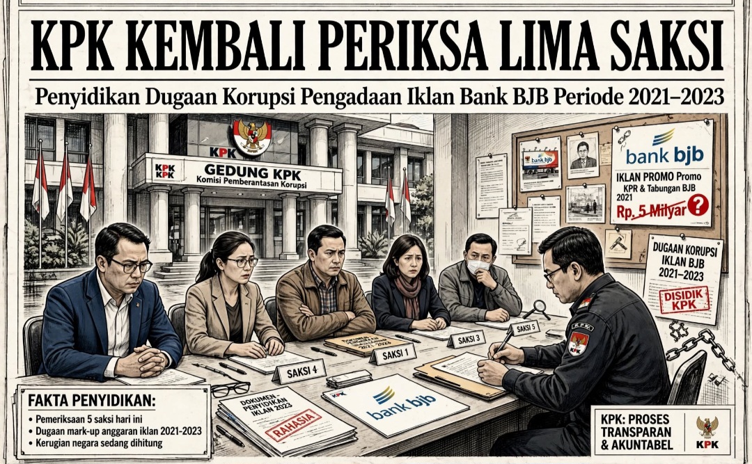 KPK Panggil 5 Saksi Baru dalam Kasus Dugaan Korupsi Iklan Bank BJB, Siapa Saja?