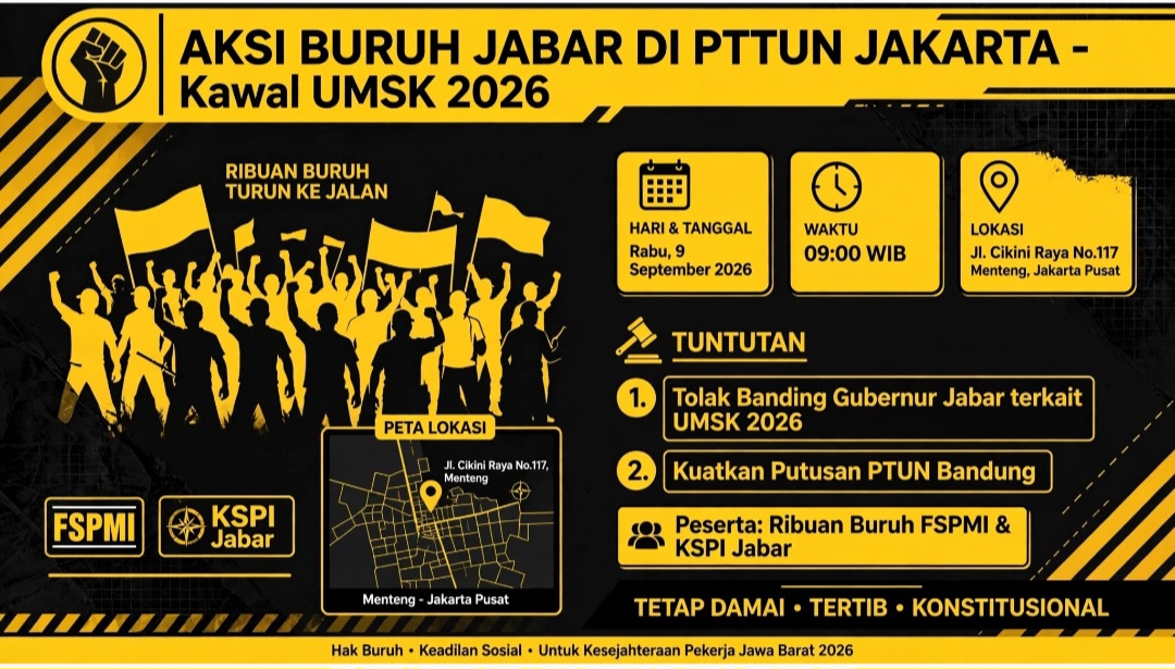 Ribuan Buruh Jabar Geruduk PTTUN Jakarta, Kawal Nasib UMSK 2026
