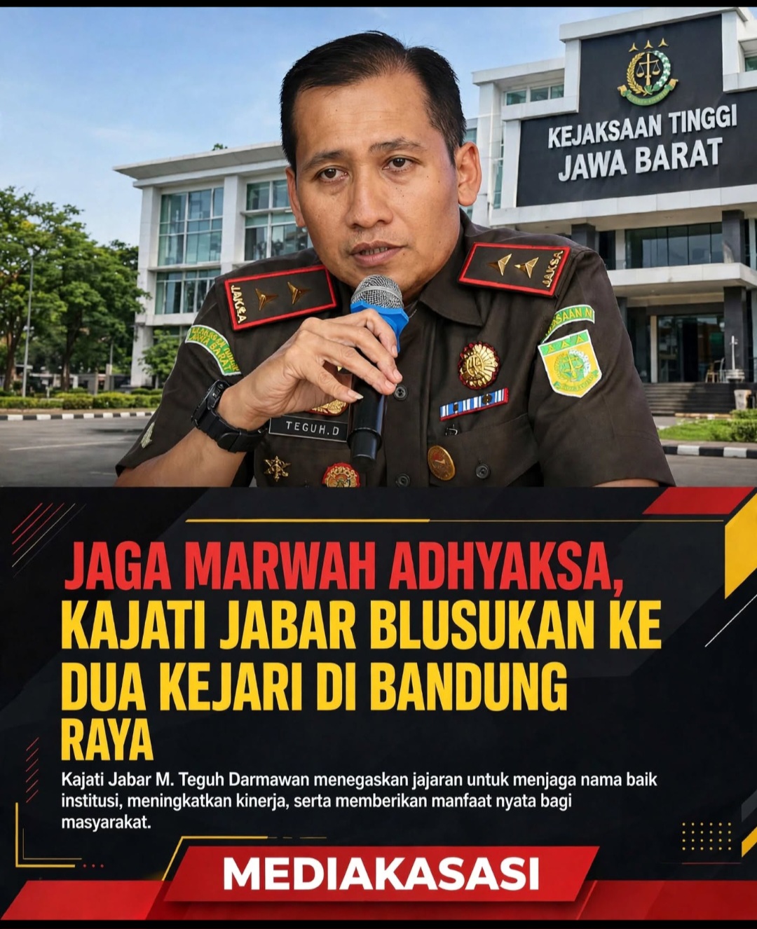 Jaga Marwah Adhyaksa, Kajati Jabar Blusukan ke Dua Kejari di Bandung Raya