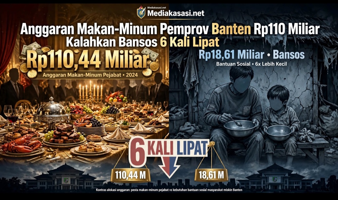 Anggaran Makan-Minum Pemprov Banten Rp110 Miliar, Kalahkan Bansos 6 Kali Lipat