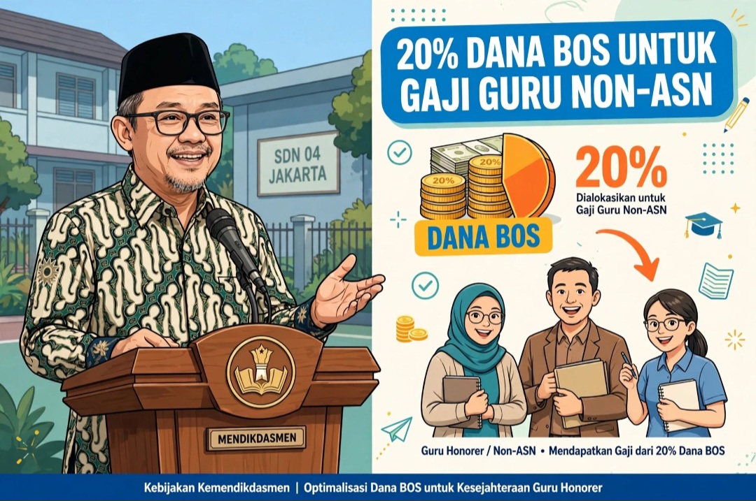 Mendikdasmen: 20% Dana BOS Bisa untuk Gaji Guru Non-ASN