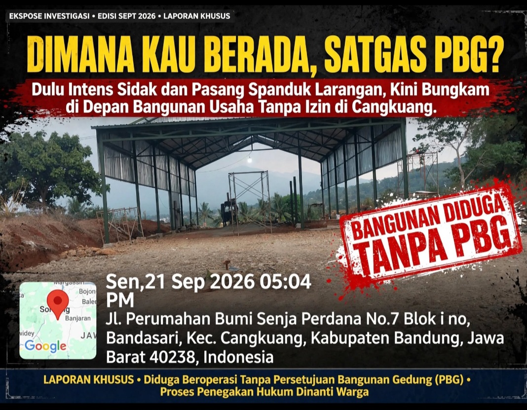 Dulu Intens Sidak dan Pasang Spanduk Larangan, Kini Bungkam di Depan Bangunan Usaha Tanpa Izin di Cangkuang